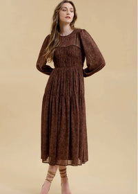 Blu Pepper - Sweetheart Neck Shirred Maxi Dress