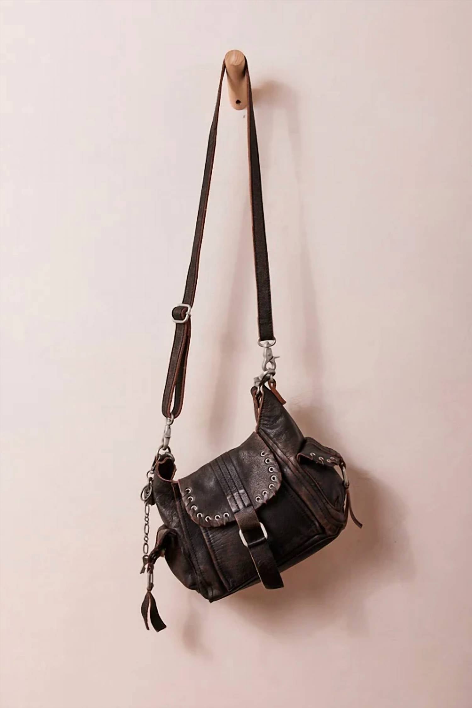 Free People - Baby Leigh Distressed Leather Hobo Handbag
