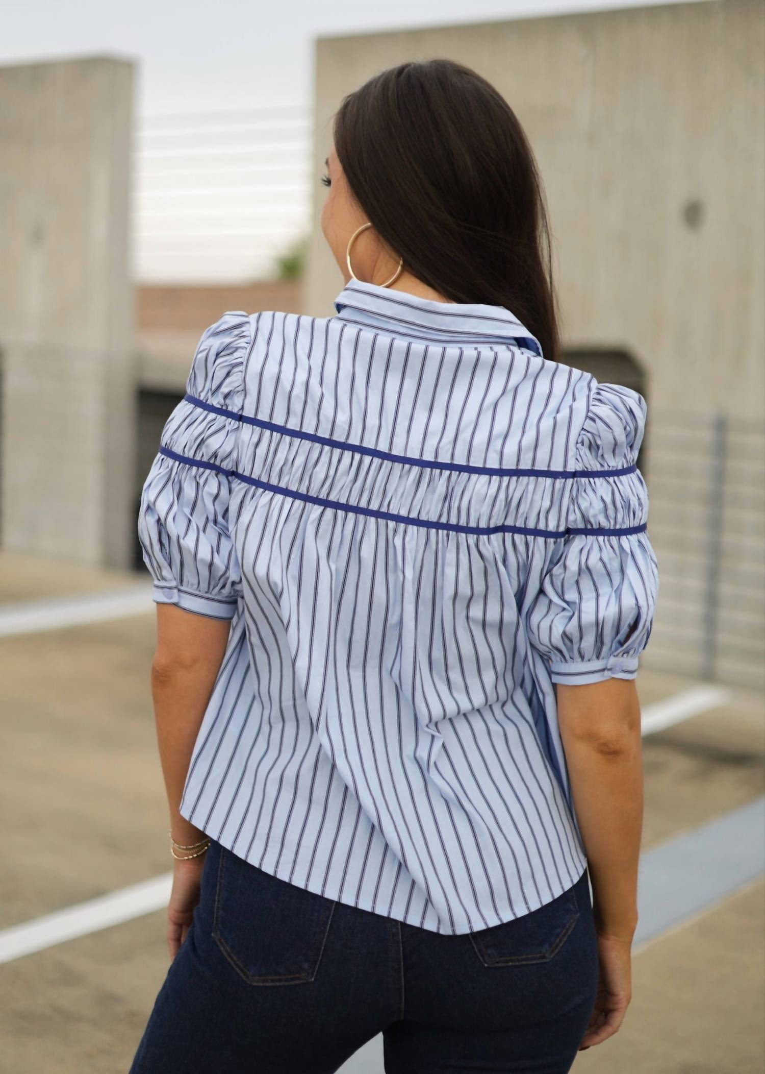 Karlie - Stripe Button Down Shirt
