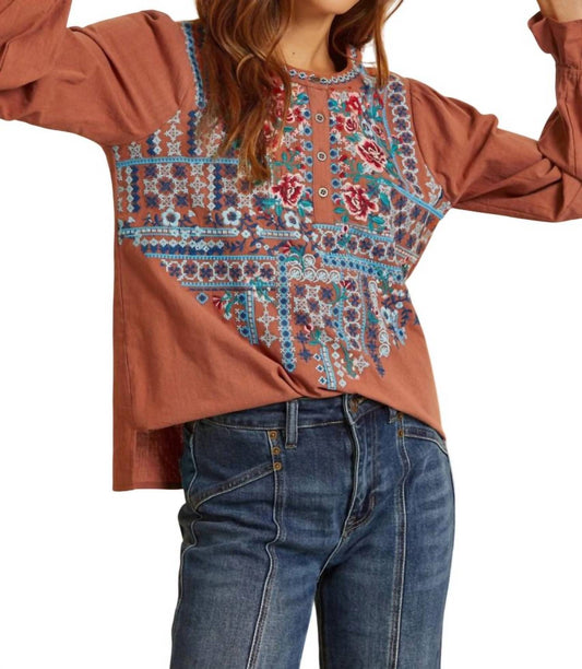 Andree By Unit - Mixed Embroidered Top