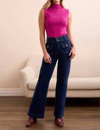 Tribal - Brooke Comfort Stretch High Rise Palazzo Trousers
