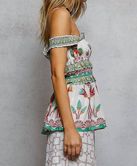 Pol - Printed Ruffle Top