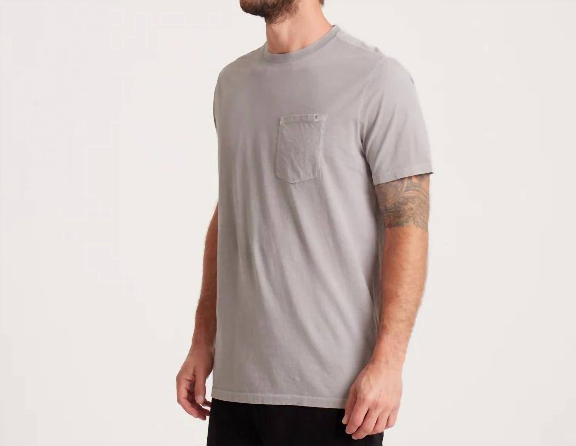 ROARK Made To Fade Short Sleeve Tee in washed grey - men's t-shirt - alternate view