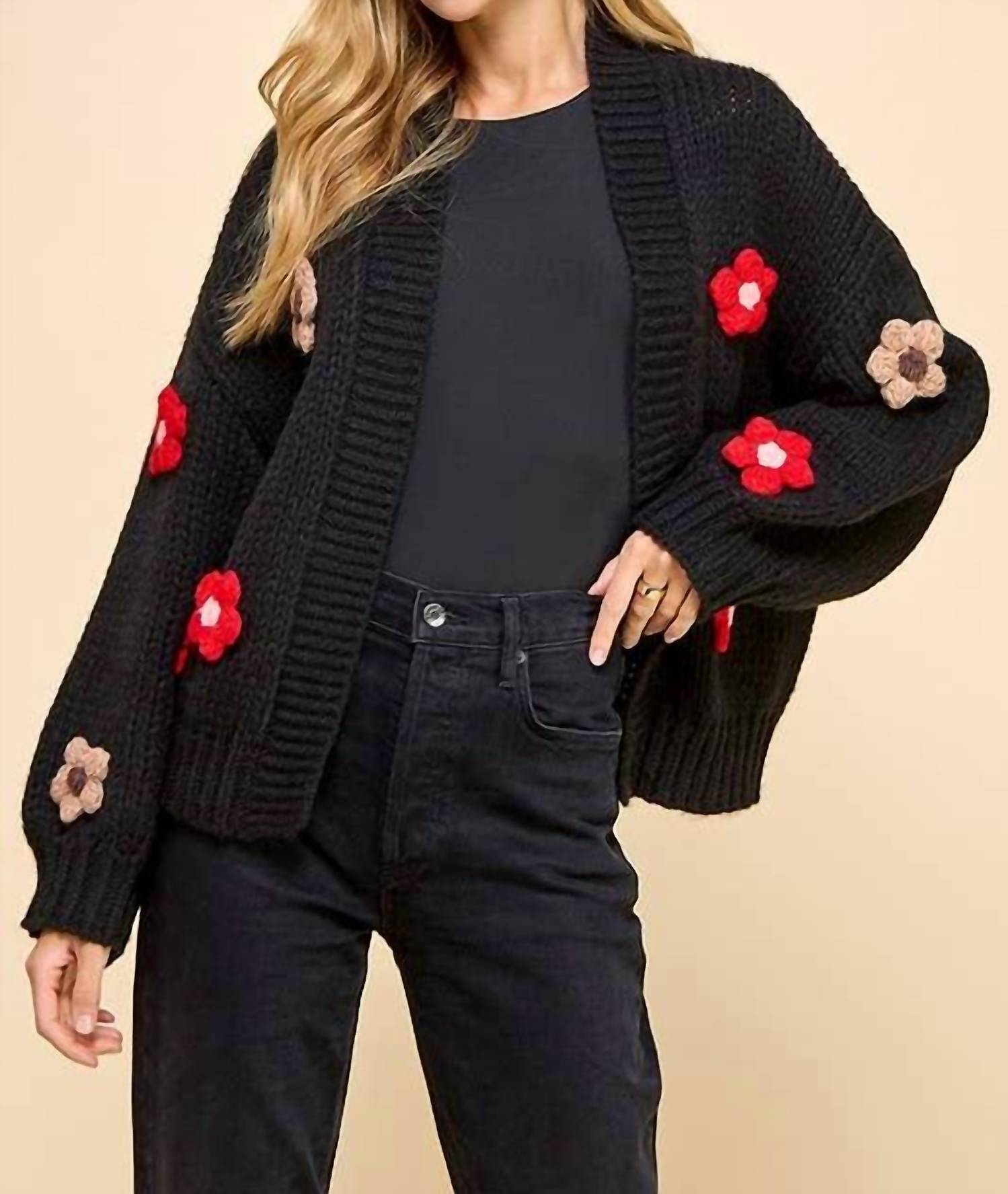 Tcec - Drew Floral Detail Cardigan