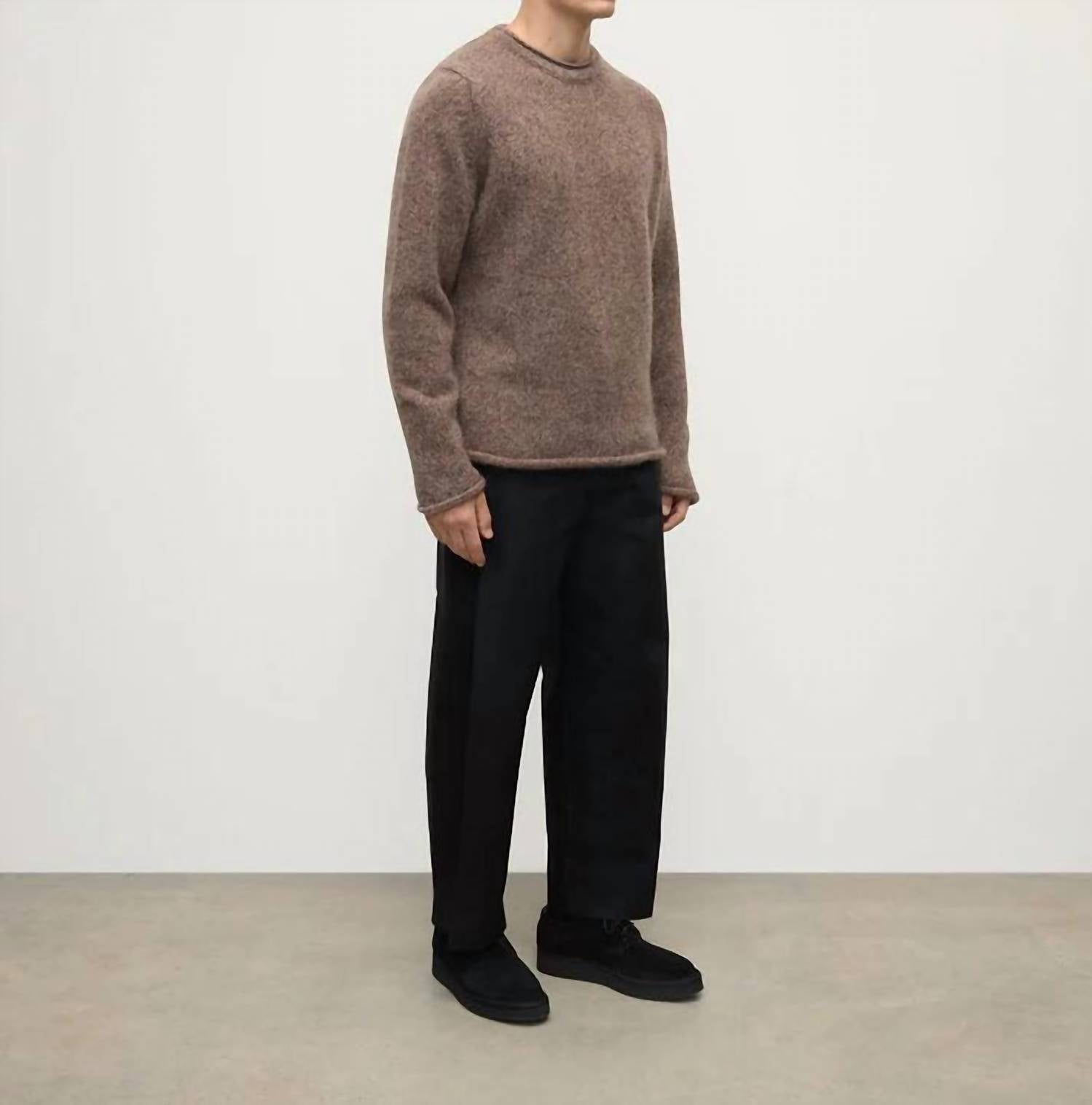 Johnstons Of Elgin - Crew Neck Rolled Trims Sweater