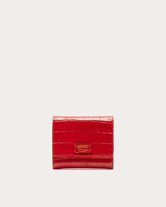 Frances Valentine - Women's Perfect Embossed Croc Leather Wallet