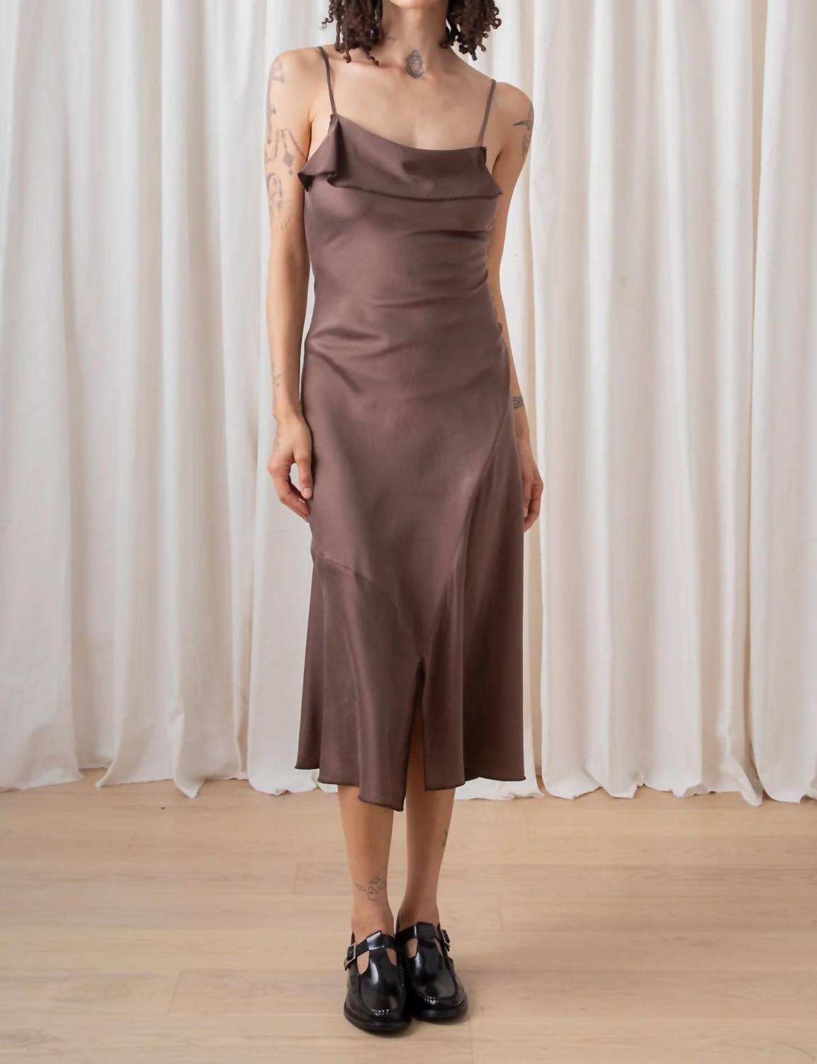 Ali Golden - Asymmetrical Silk Tank Dress