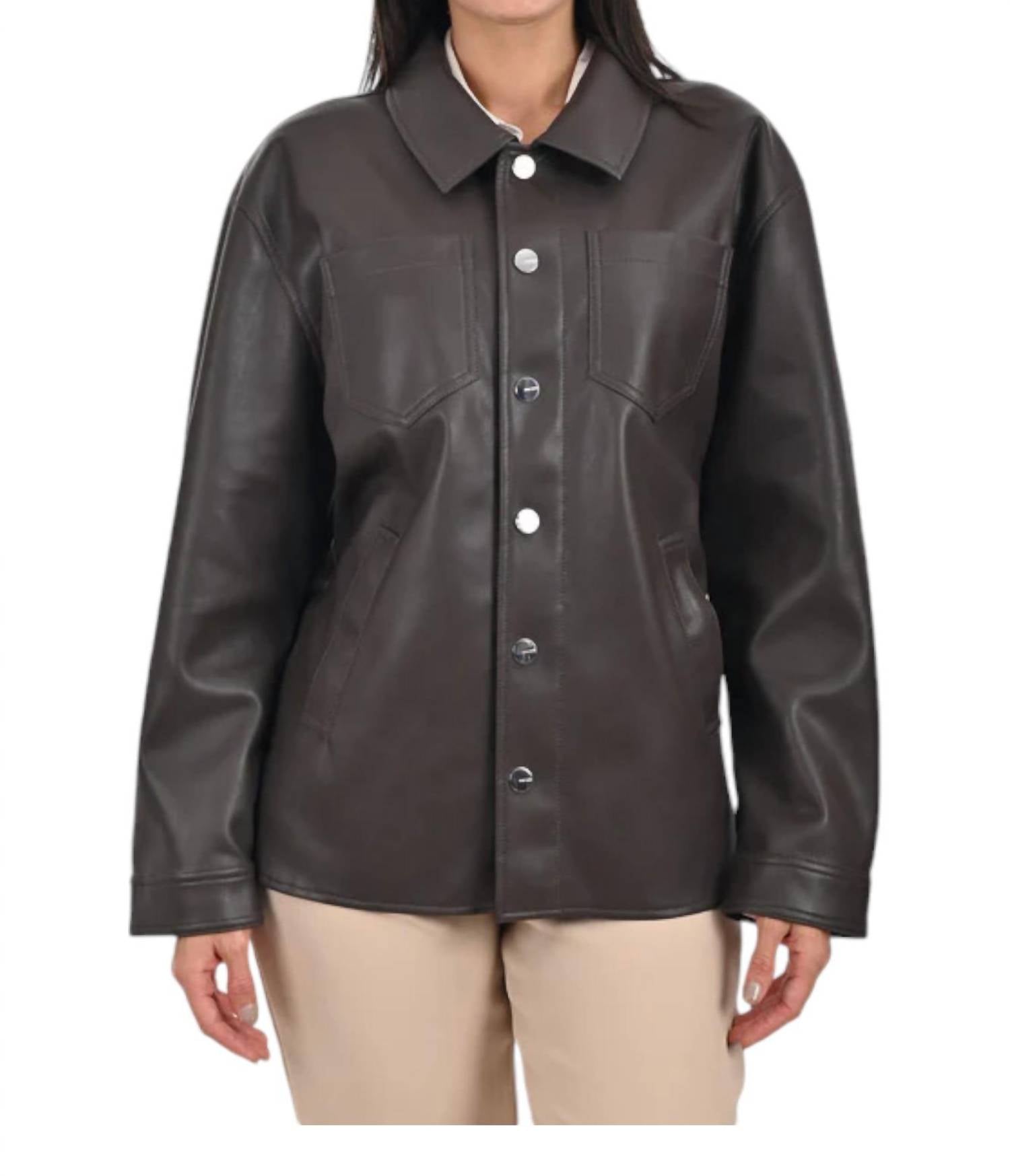 Nine West - Faux Leather Shacket