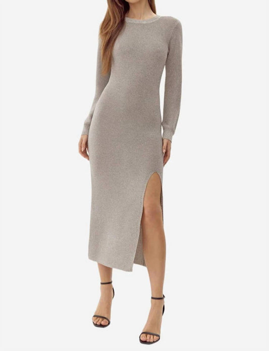 Adelyn Rae - Estelle Metallic Knit Midi Dress