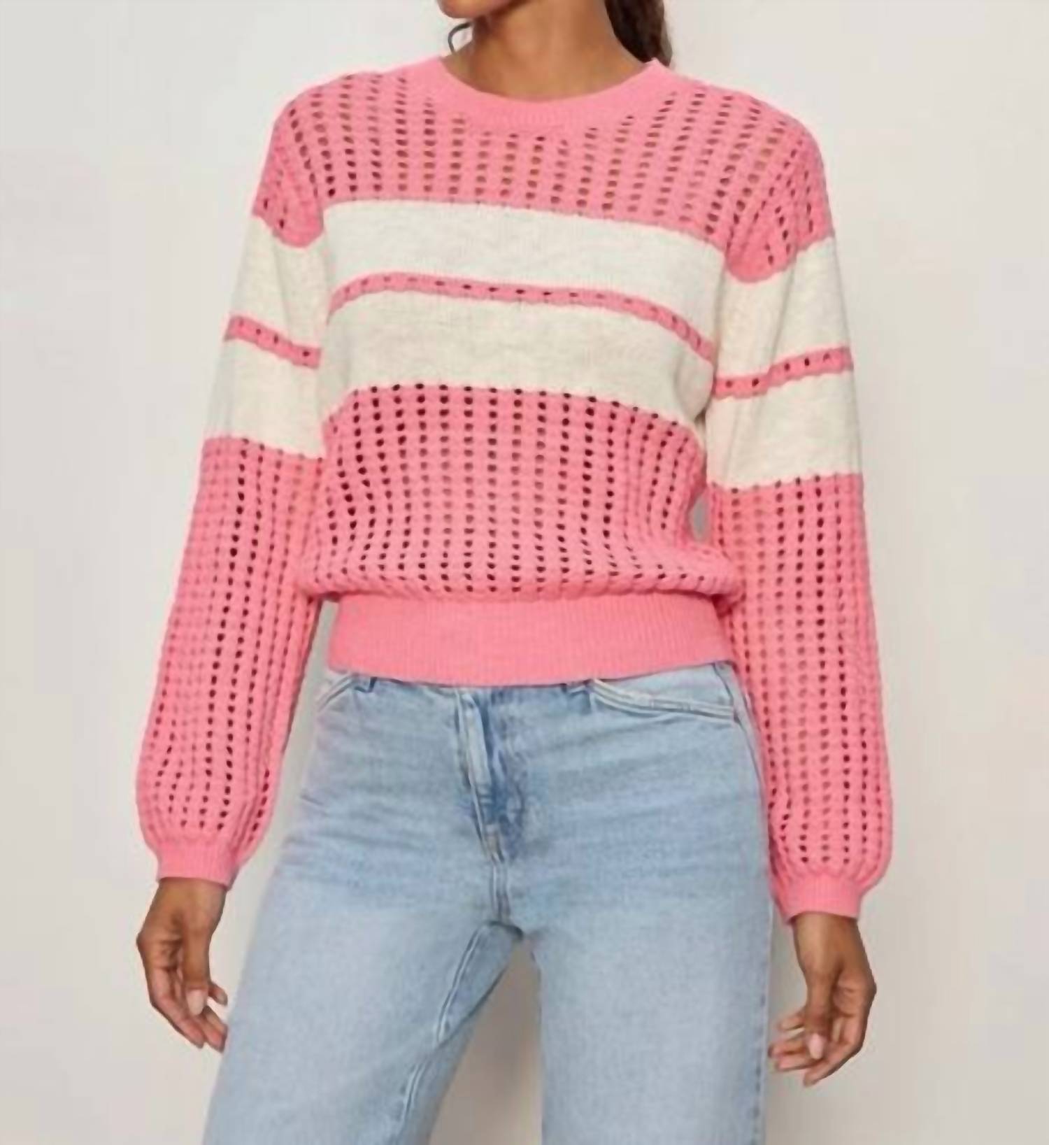 Sanctuary - Sporty Openwork Popover Sweater