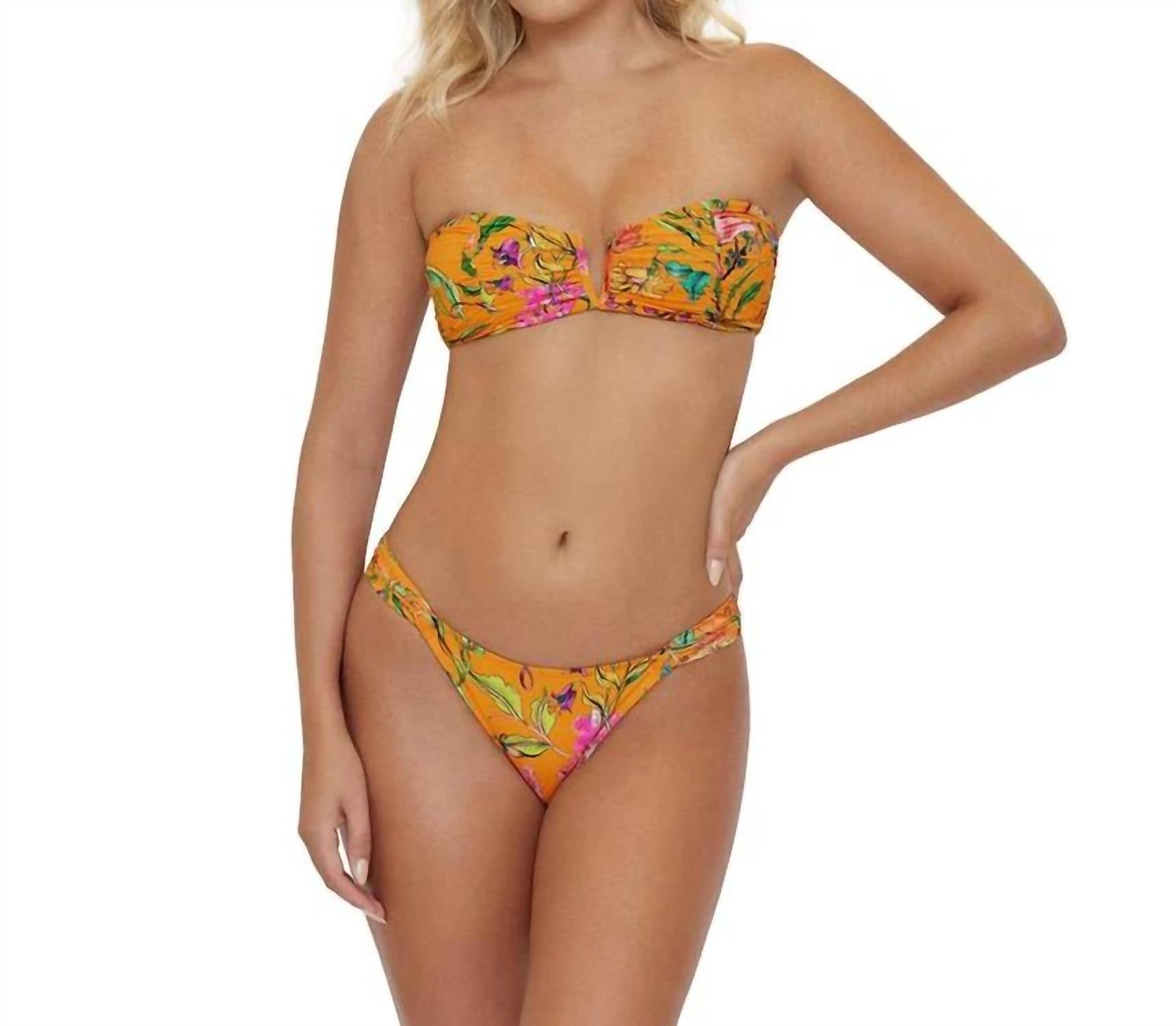 Pq Swim - Wild Bloom Ruched Bikini Bottom
