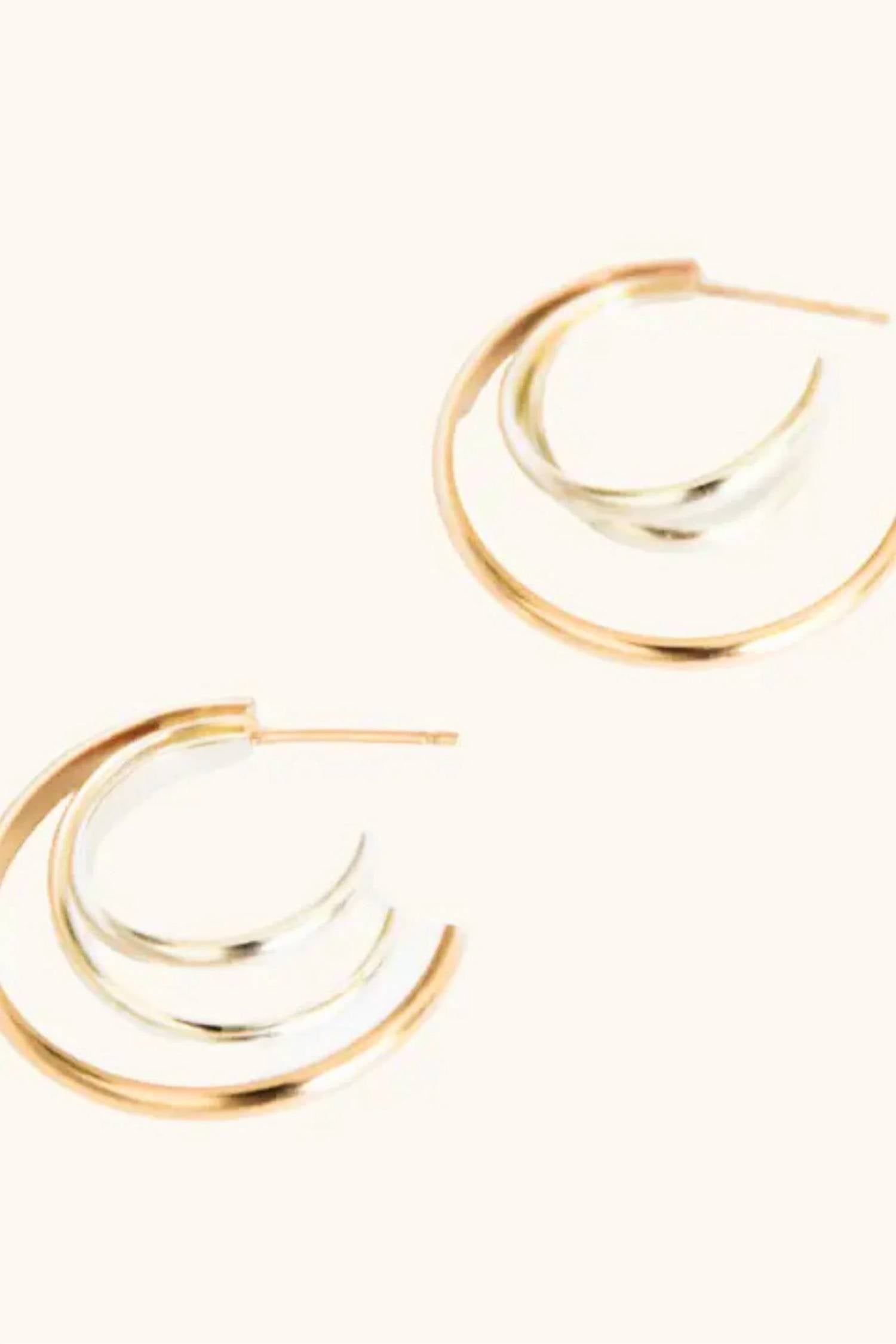Able - Women's Two-tone Trio Hoop Earrings