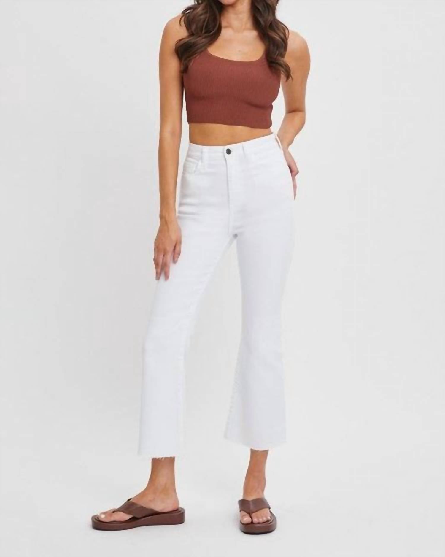 Cello - High Rise Crop Flare Jeans