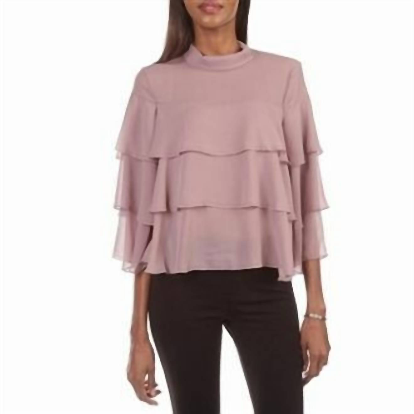 Bishop + Young - Ruffle High-neck Blouse