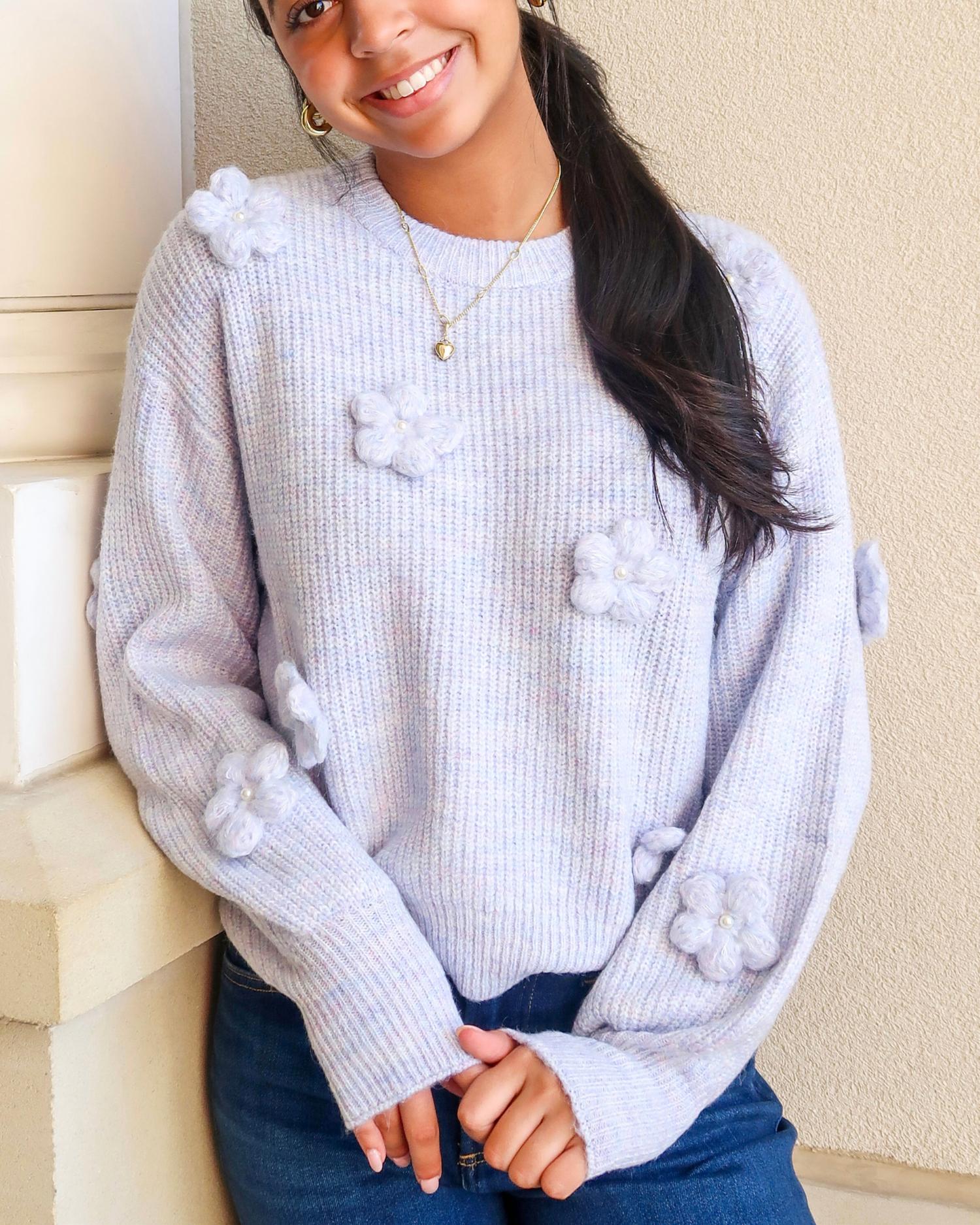 Minkpink - Vera Floral Applique Knit Sweater