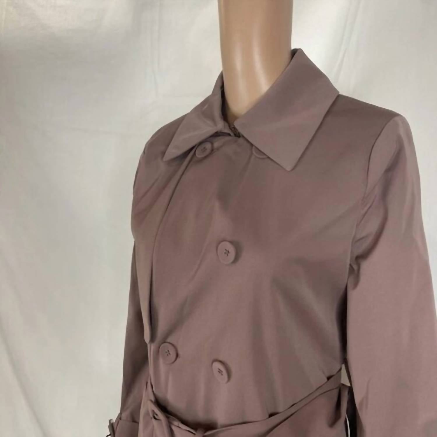London Fog Women's Double Breasted Trench Coat in terracotta - women's jacket - alternate view