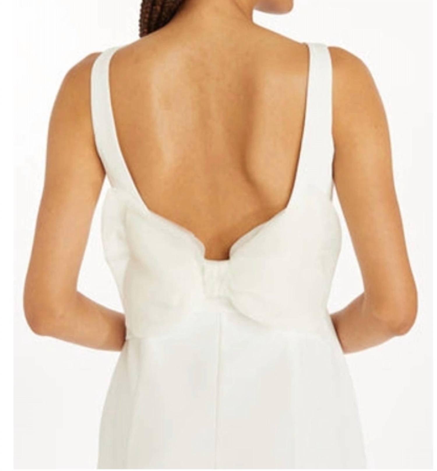 Amanda Uprichard Maribel Sleeveless Mini Bow Back Dress in white - women's dress - alternate view
