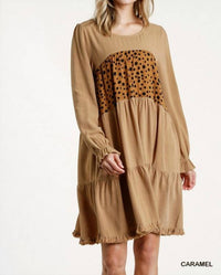 Umgee - Spotted Tiered Fringe Dress