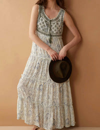 Myra - Stella Accent Embroidered Maxi Dress