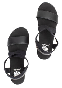 YELLOWBOX Women's Maldive Wedge Sandal in black - women's sandal - alternate view