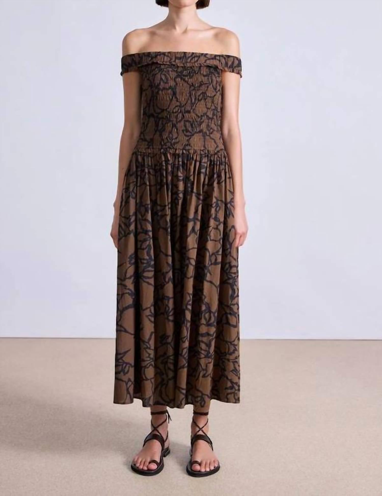 Apiece Apart - Lace Floral Britt Off-shoulder Maxi Dress