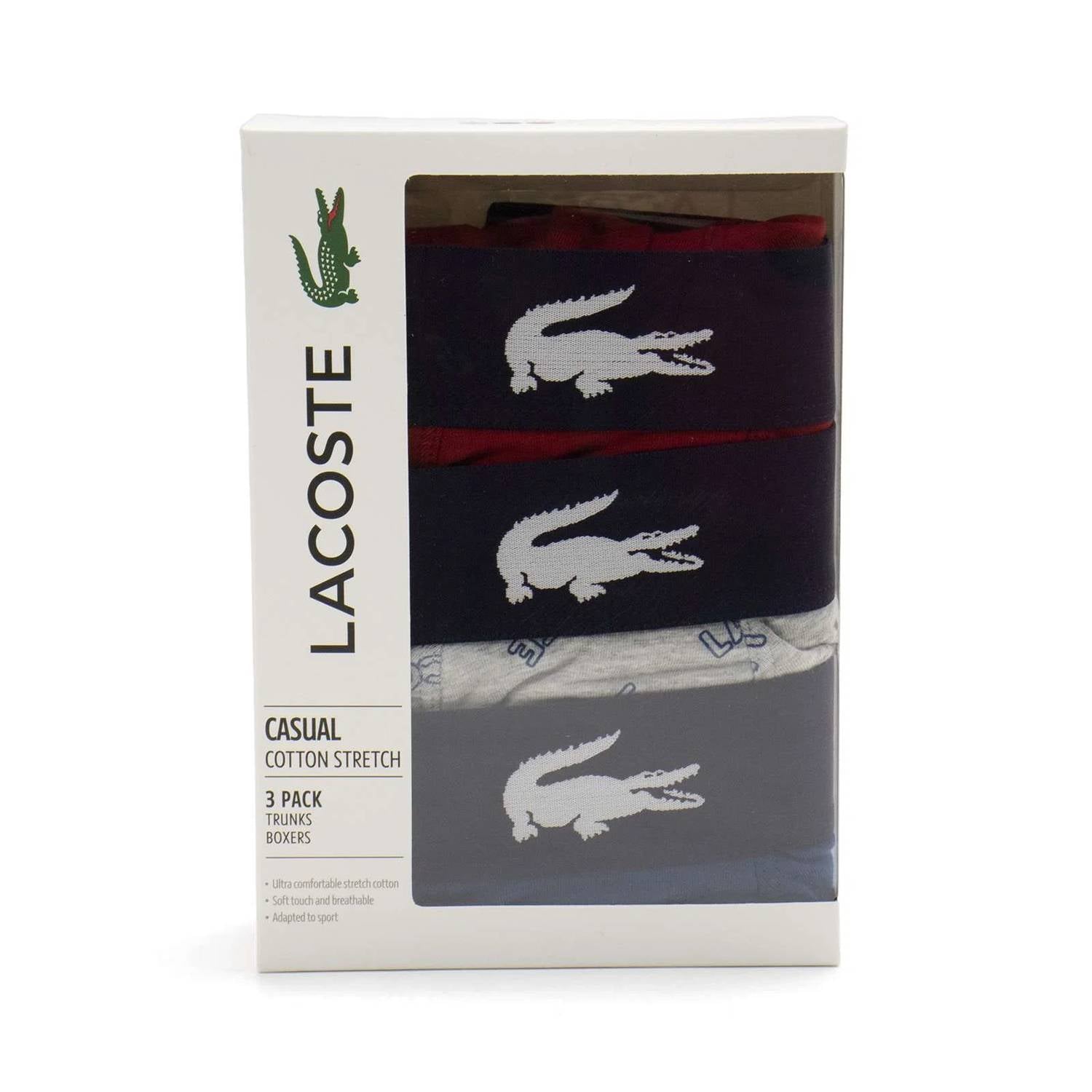 Lacoste - Men's All Over Print 3-pack Jersey Trunks