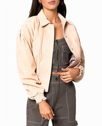 Nicole Miller - Collared Leather Jacket
