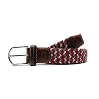 Roostas Women's Santa Fe Stretch Belt in maroon grey white - women's accessory