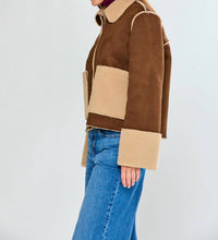 SARA CAMPBELL Rhiannon Shearling Suede Jacket in chocolate - women's jacket - view 14