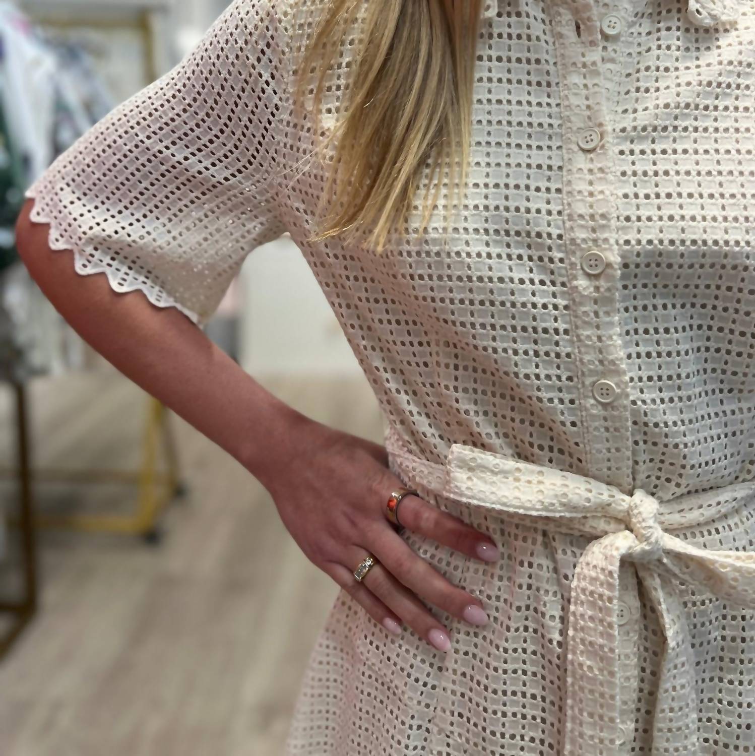 Current Air - Button Up Eyelet Dress