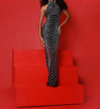 Johnathan Kayne - High Neckline Backless Gown