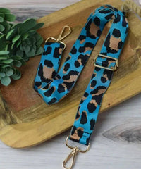 Lauren Lane - Women's Leopard Print Woven Guitar Crossbody Bag Strap