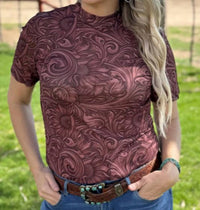 Sterling Kreek - Country Roads Short Sleeve Mesh Top