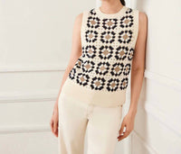 Karen Kane - Pax Patchwork Crochet Sweater Tank