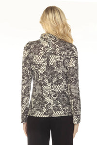 Joseph Ribkoff - Floral High Neck Knit Top