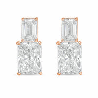 Diana M Jewels - Women's Emerald Lab-Grown Diamond Stud Earrings (8.00 Ct TCW) - Elegant Plus