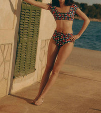 Hutch - Marin Smocked Puff Sleeve Bikini Top