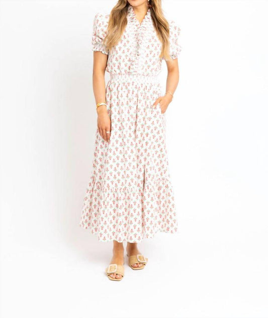 Karlie - Floral Ruffle Smock Maxi Dress