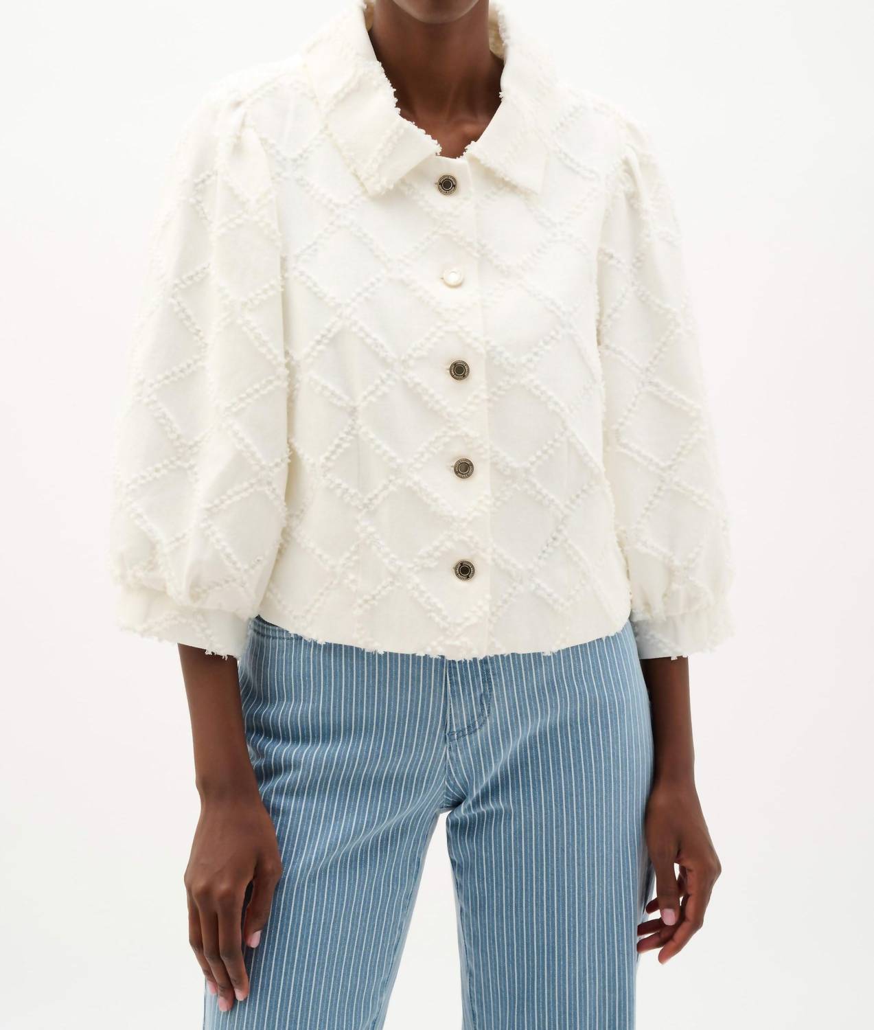 Joseph Ribkoff - Cotton Twill Jacket with Balloon Sleeves