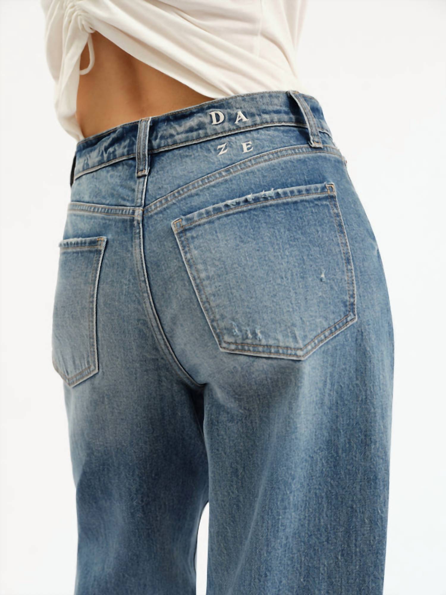 DAZE Alder High Rise Barrel Jeans in the blues - women's jeans - view 4