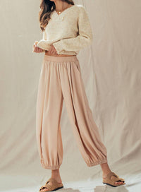Urban Daizy - Boho Relaxed Fit Elastic Cuff Jogger Pants