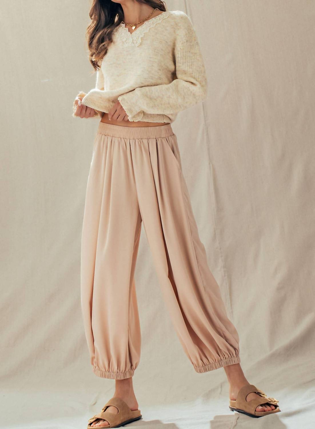 Urban Daizy - Boho Relaxed Fit Elastic Cuff Jogger Pants