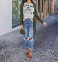 Grace And Lace - High Rise Girlfriend Distressed Jeans