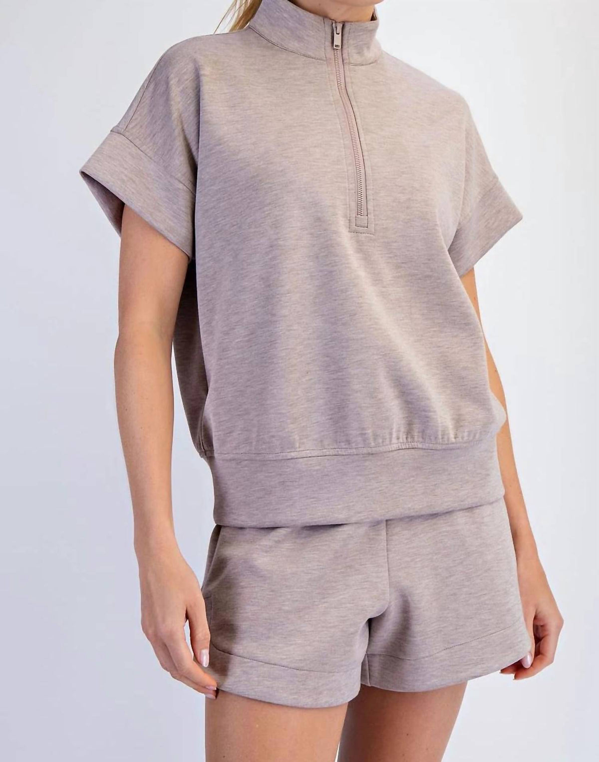 Rae Mode - Modal Scuba Quarter Zip Top - Plus