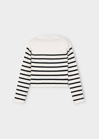 Mayoral - Scallop Neck Knit Stripe Top