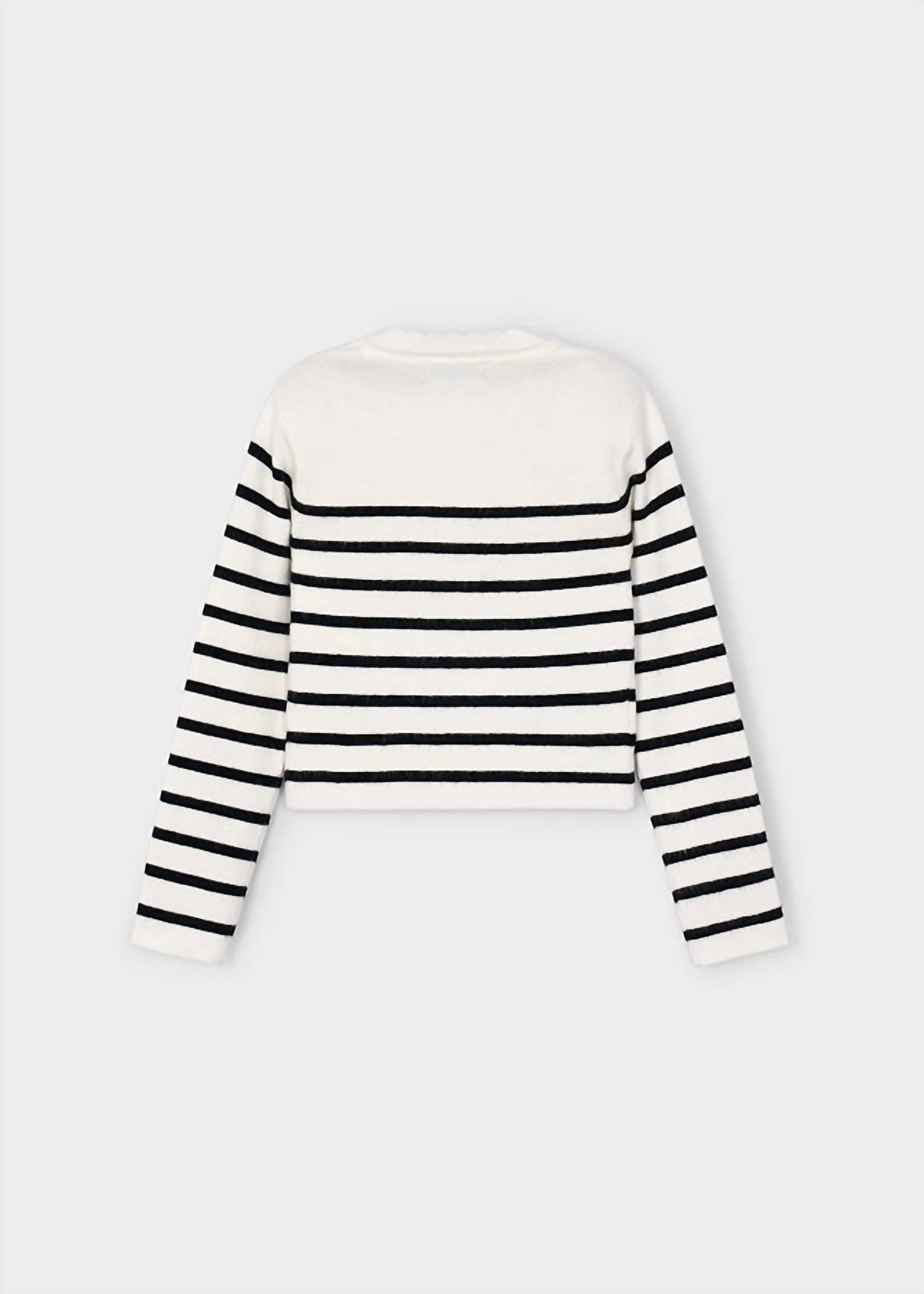 Mayoral - Scallop Neck Knit Stripe Top