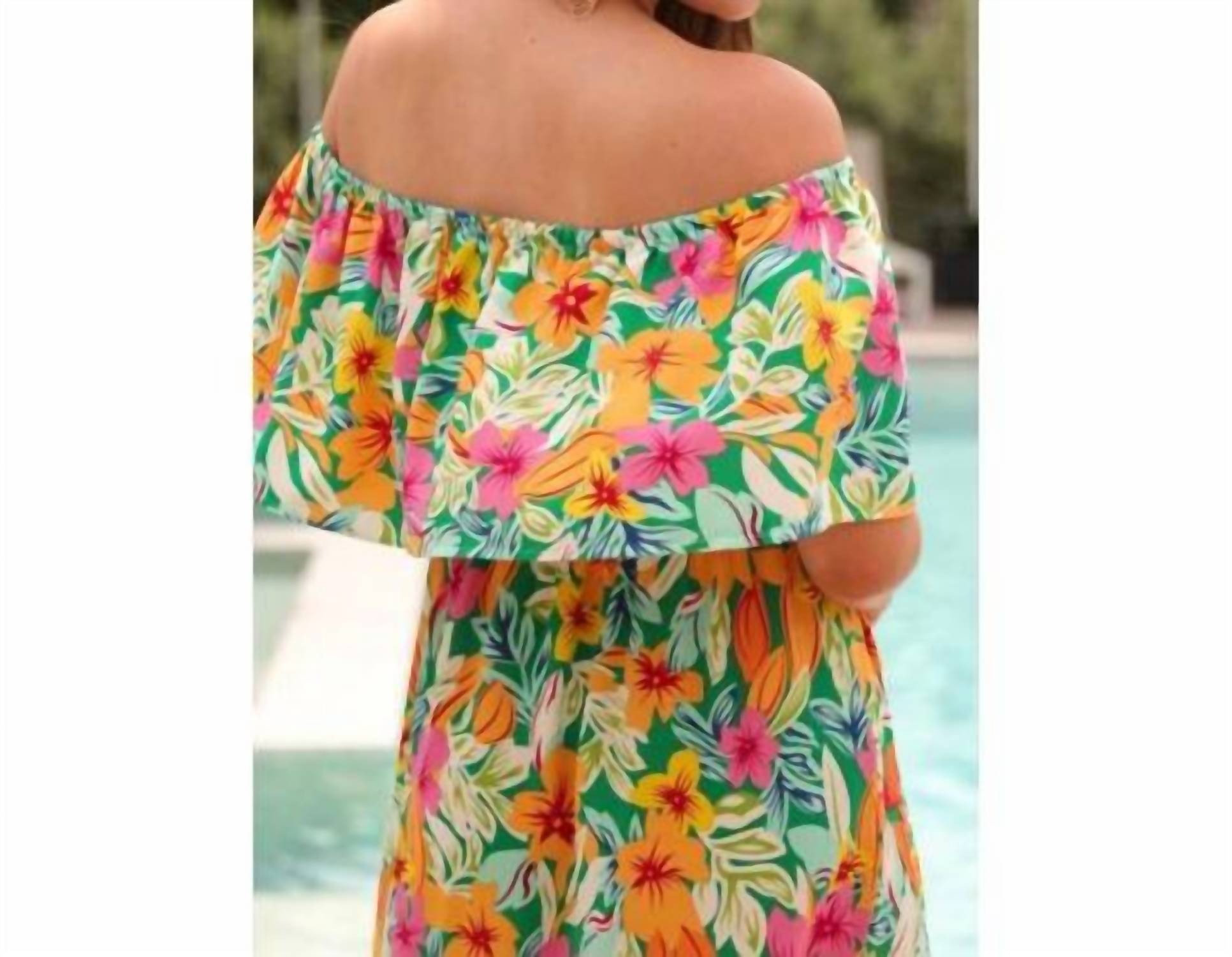 Jess Lea - Resort Radiance Tropical Off-Shoulder Maxi Dress