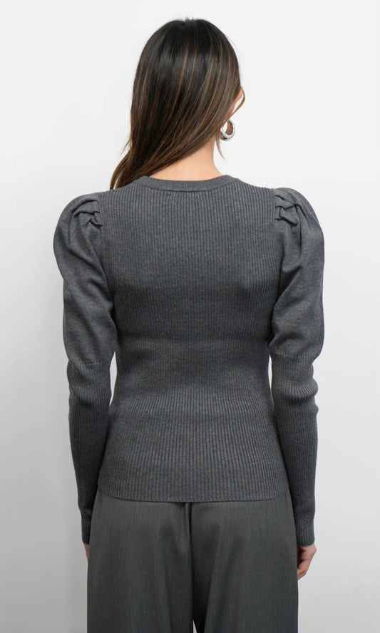 Greylin - renoa puff sleeve ribbed knit top