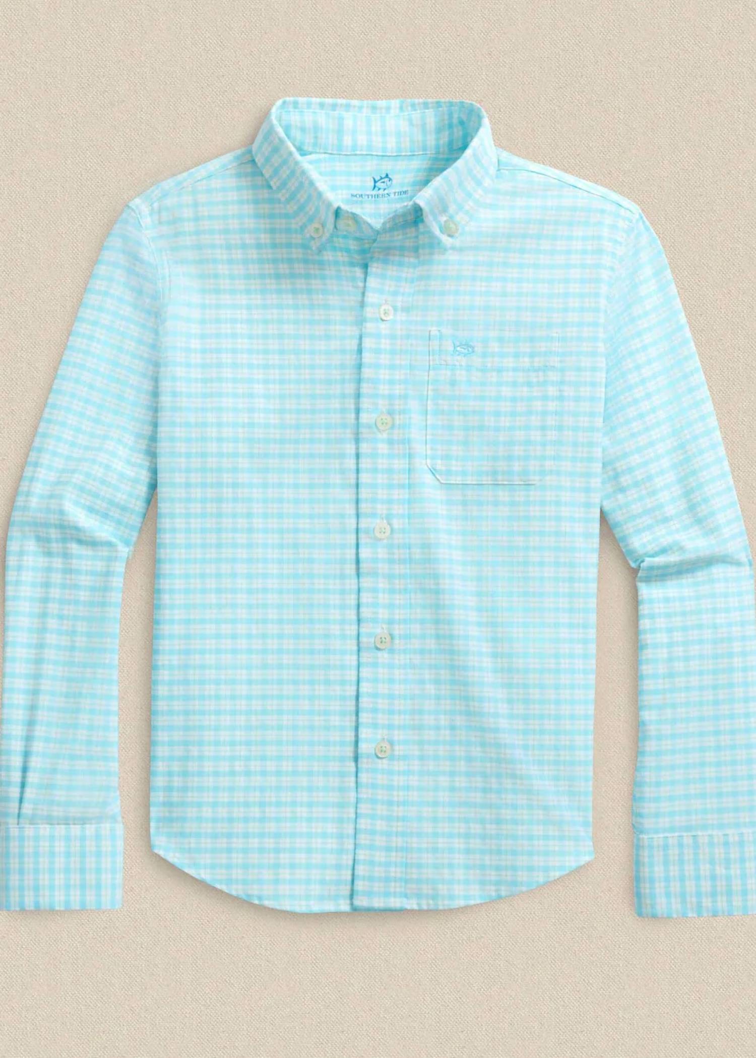 Southern Tide - Boy's Precheck Plaid Coastal Sport Shirt