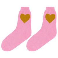 Jumper1234 Women's Heart Socks in candy mustard - women's accessory